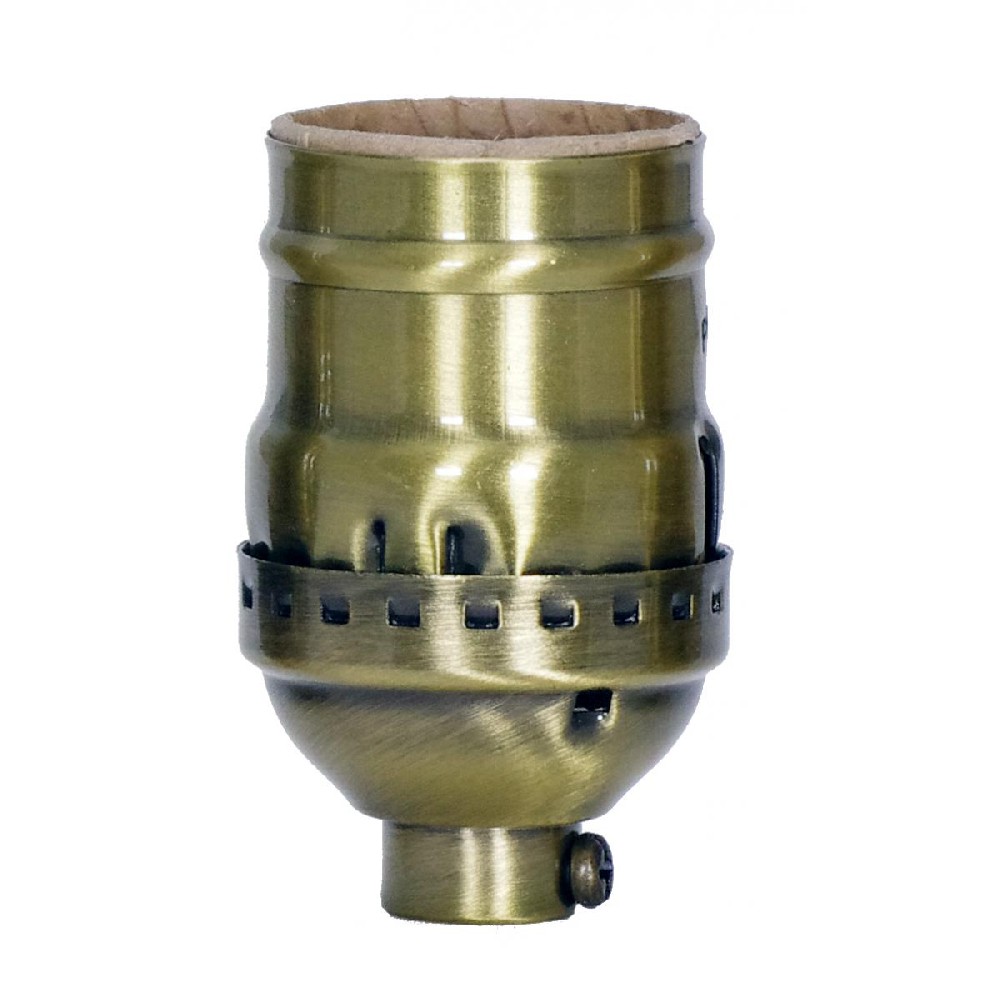 Keyless E-26 Base Solid Brass Lamp Socket with 1/8ips Cap and Set Screw - Antique Brass Finish Questions & Answers