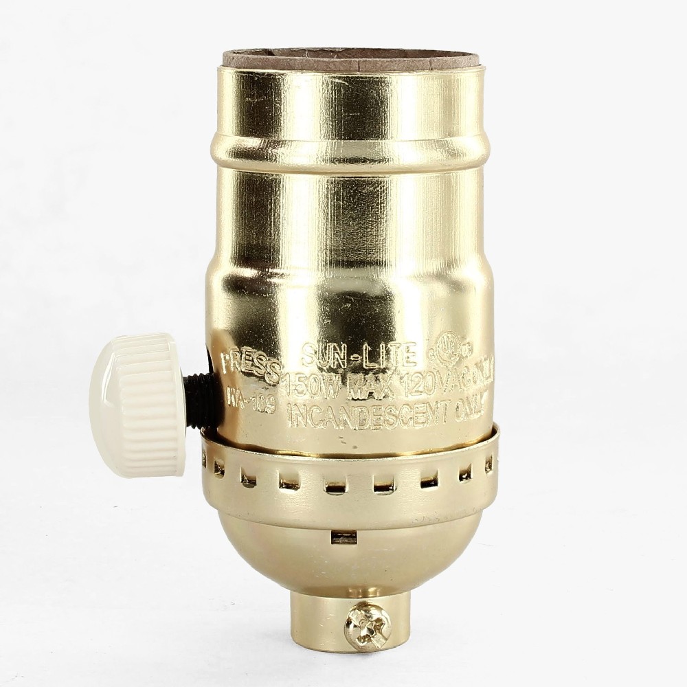 150W Full Range Turn Knob Dimmer Socket; 1/8 IPS; Aluminum; Brite Gilt Finish; 120V Questions & Answers