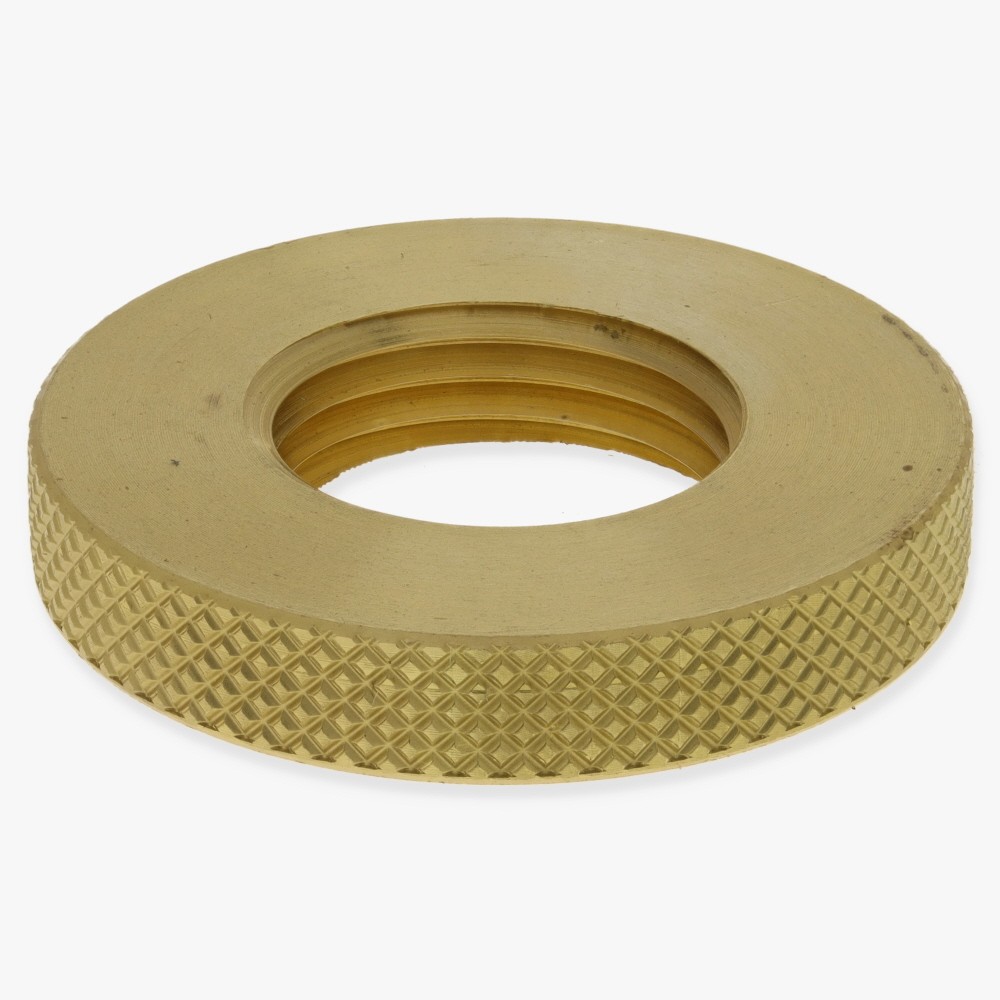 1/2ips - 1-1/2in Diameter x 1/4in H - Threaded Diamond Knurled Round Brass Nut - Unfinished Brass Questions & Answers