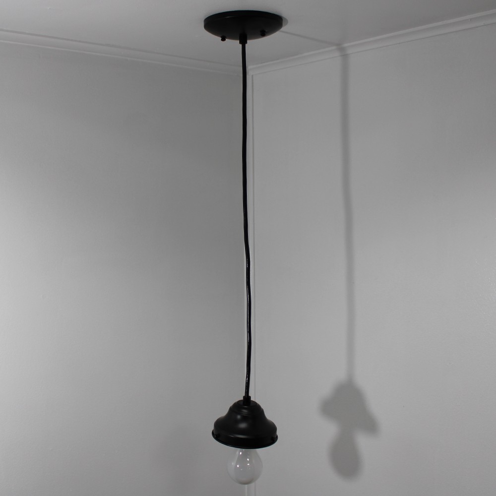 4in Fitter Pendant Fixture with 6ft 18/3 SVT wire and Canopy Black Questions & Answers