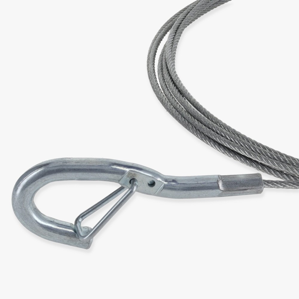 10ft Long - 1/16in Diameter Steel Cable with Crimped Snap Hook Questions & Answers