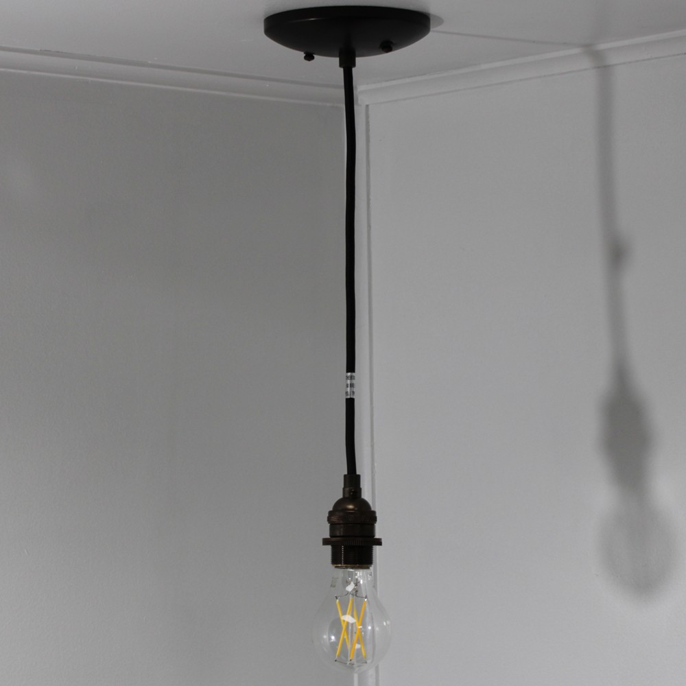 Threaded Skirt Pendant Socket Fixture with 10ft Black Wire and Canopy - Oil Rubbed Bronze Questions & Answers