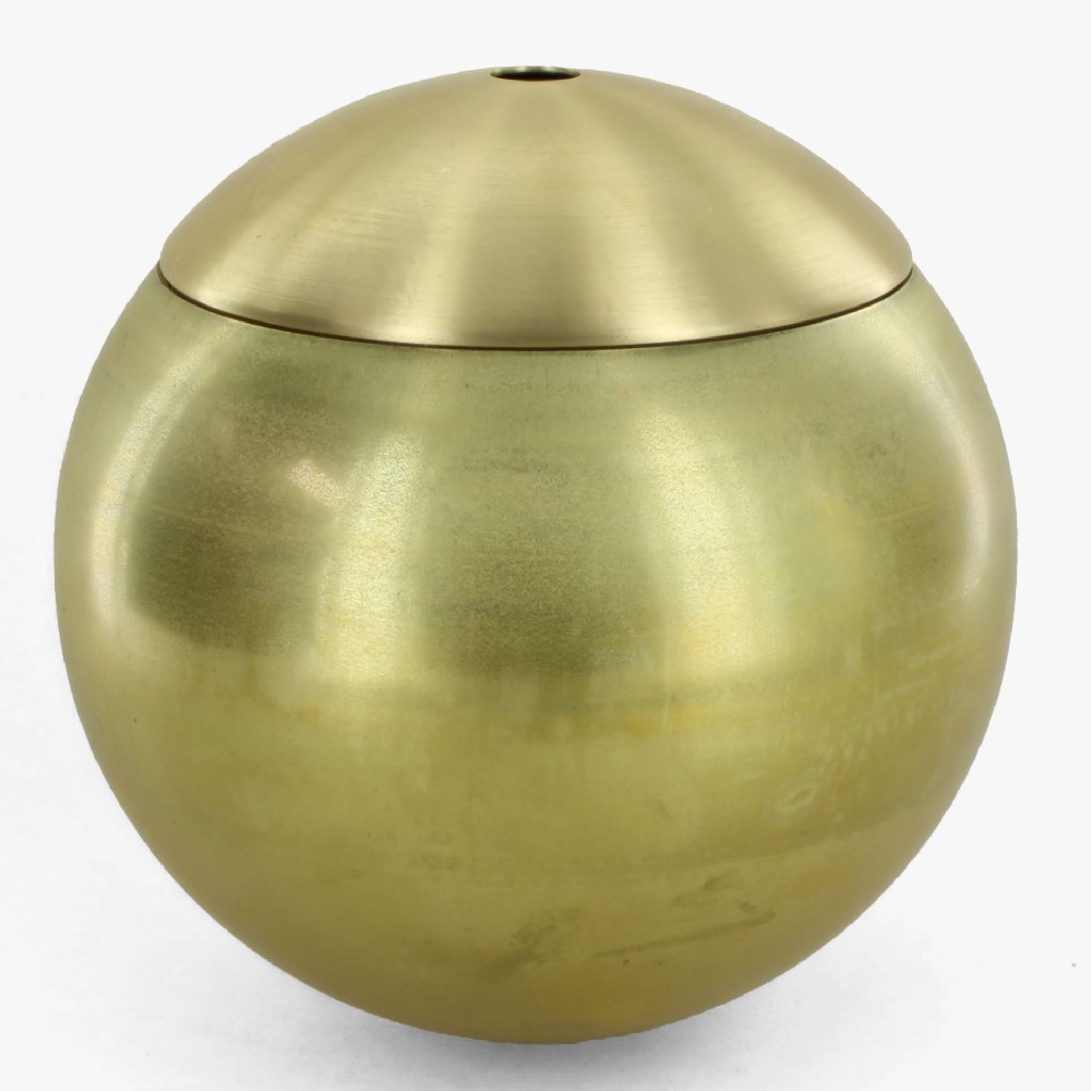 120mm. Open Ball Shade with 1/8ips Hole and 3-1/2in. Opening and Matching Cover - Unfinished Brass Questions & Answers