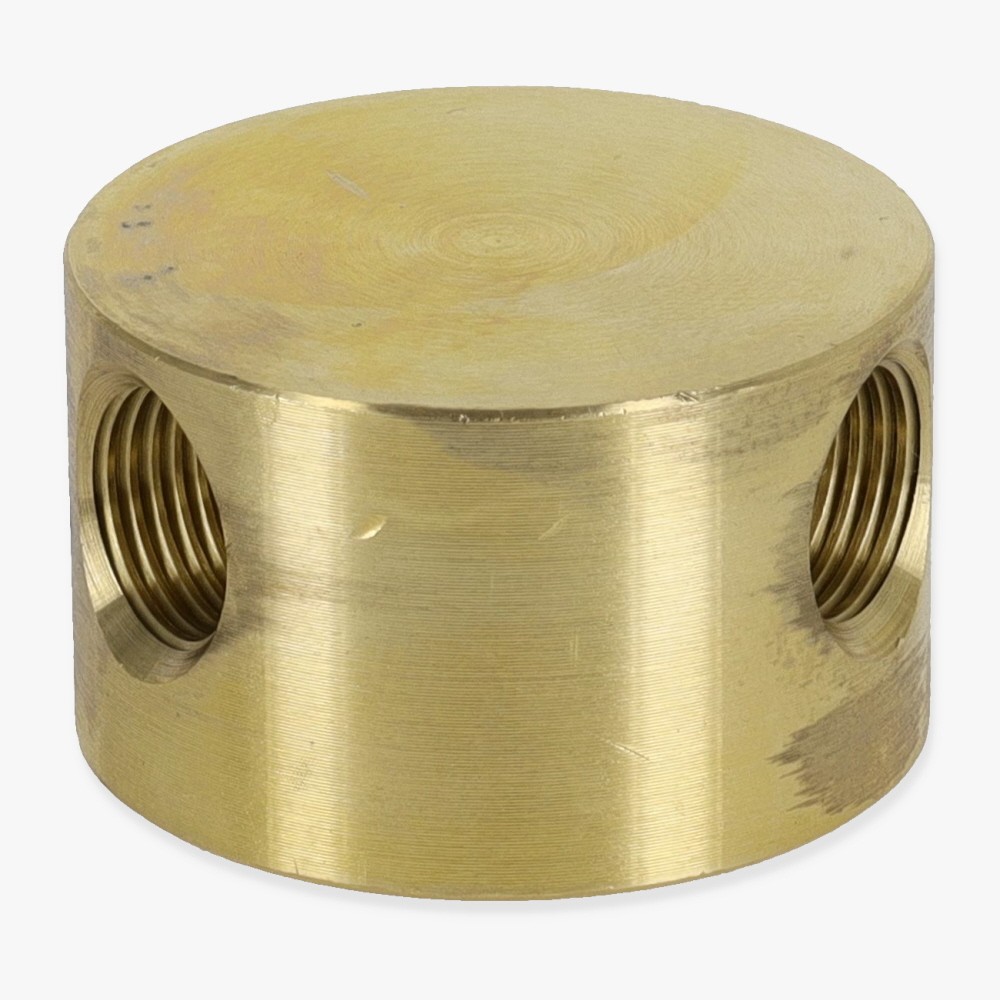 3 - 1/8ips Side Holes x 1/4ips Female Bottom Hole Disc Armback - Unfinished Brass Questions & Answers