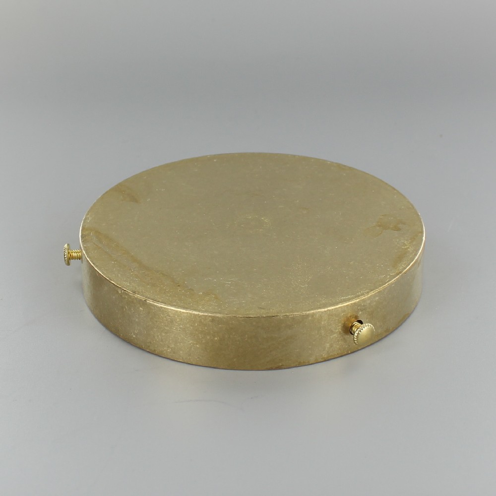 4-3/4in Screw Less Face Mount Cast Brass Round Blank Canopy/Backplate - Unfinished Brass Questions & Answers