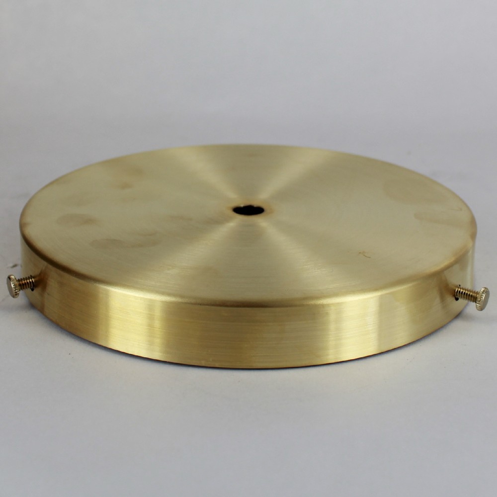 6in Diameter Screw Less Face Mount Steel Round Canopy - Unfinished Brass Questions & Answers