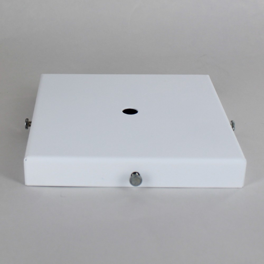 5in Screw Less Face Mount Steel Square Canopy - White Powdercoat Finish