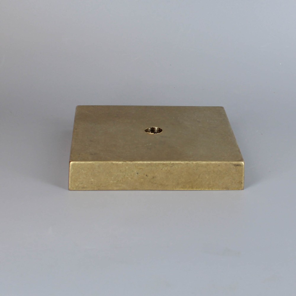 1/8ips Center Hole - 4in Square Cast Brass Canopy/Base - Unfinished Brass Questions & Answers