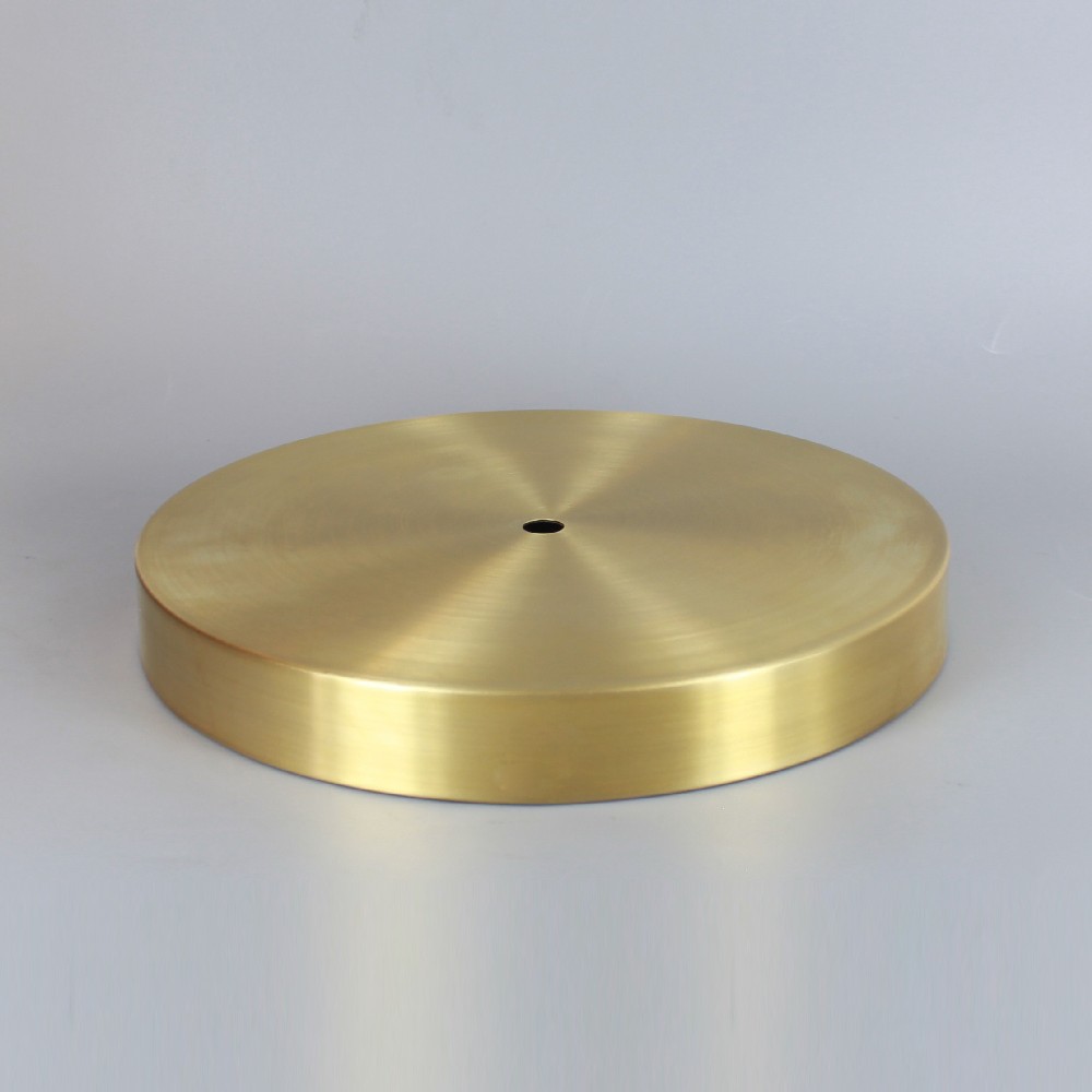 1/8ips Center Hole - 8in Flat Canopy/Base without Wire Way - Unfinished Brass Questions & Answers