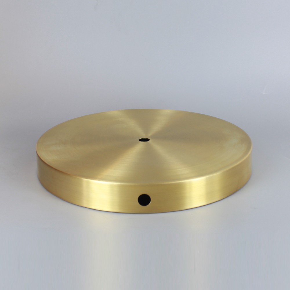 8in Diameter Flat Base with Wire Way - Unfinished Brass Questions & Answers