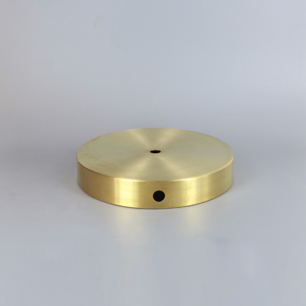 6in Diameter Flat Base with Wire Way - Unfinished Brass Questions & Answers