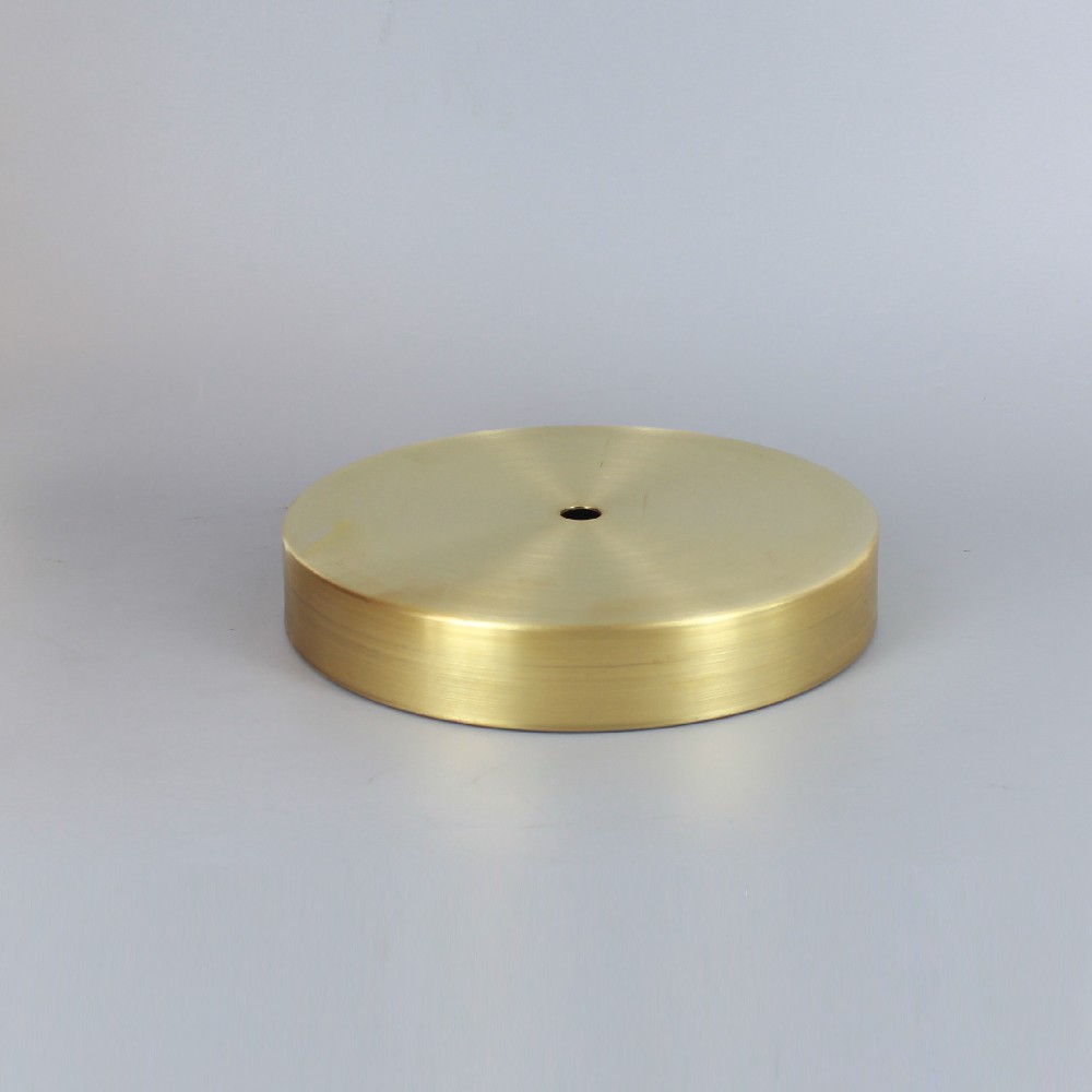 1/8ips Center Hole - 6in Flat Canopy/Base without Wire Way - Unfinished Brass Questions & Answers