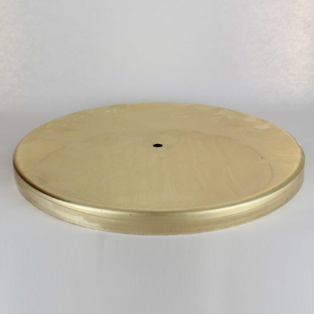 1/8ips Center Hole - 12-3/4in Flat Canopy/Base Without Wire Way - Unfinished Brass Questions & Answers