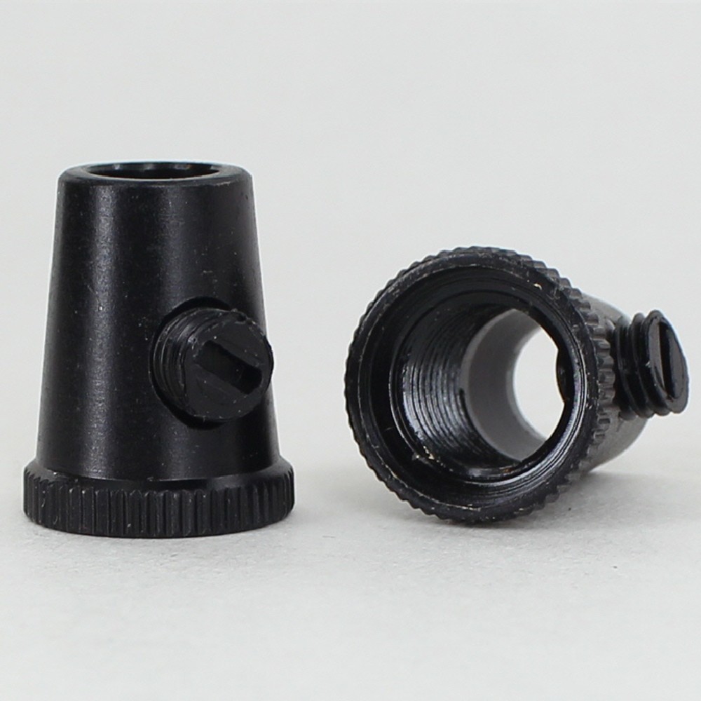 1/8ips Female Threaded Cone Cord Grip with M6 Threaded Nylon Set Screw - Black Questions & Answers