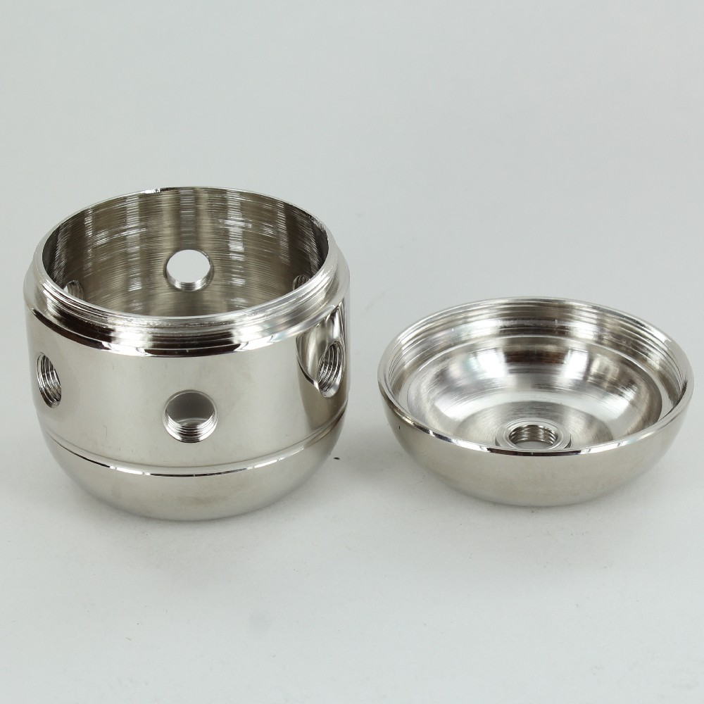 6 X 1/8ips. Side Holes - 1/4ips Bottom - Jumbo Cluster Body - Polished Nickel Finish Questions & Answers