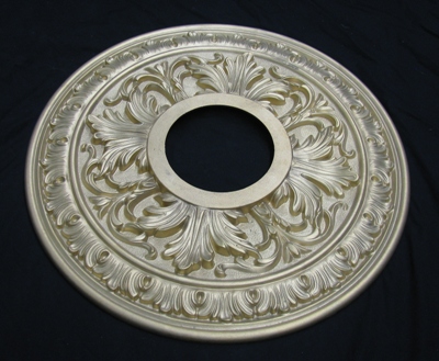 Unfinished Brass Cast Brass 19-3/4in. Ceiling Medallion with 5-3/8 Center Hole Questions & Answers