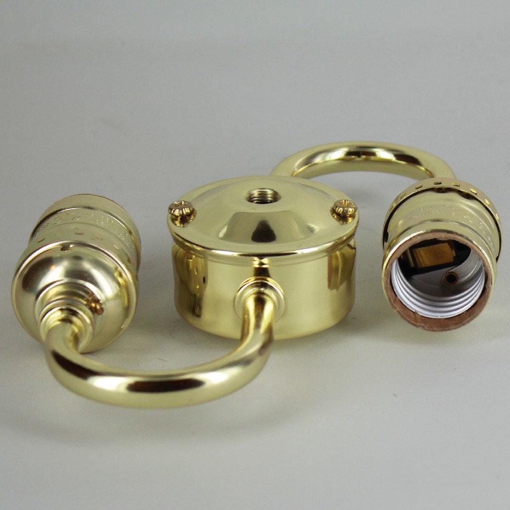 2 Light 1/8ips Threaded Keyless Cluster with 14in. Leads - Brass Plated Finish Questions & Answers