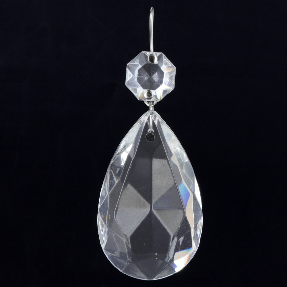 50mm (2in.) Crystal Pear Drop with Jewel and Nickel Plated Clip Questions & Answers