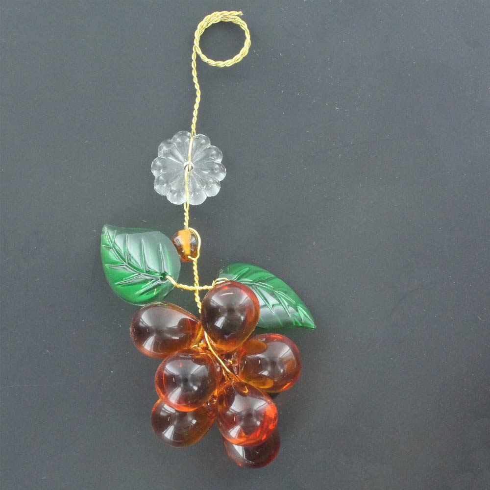 Amber Crystal Grape Cluster with 2 Leaves and Rosette Questions & Answers