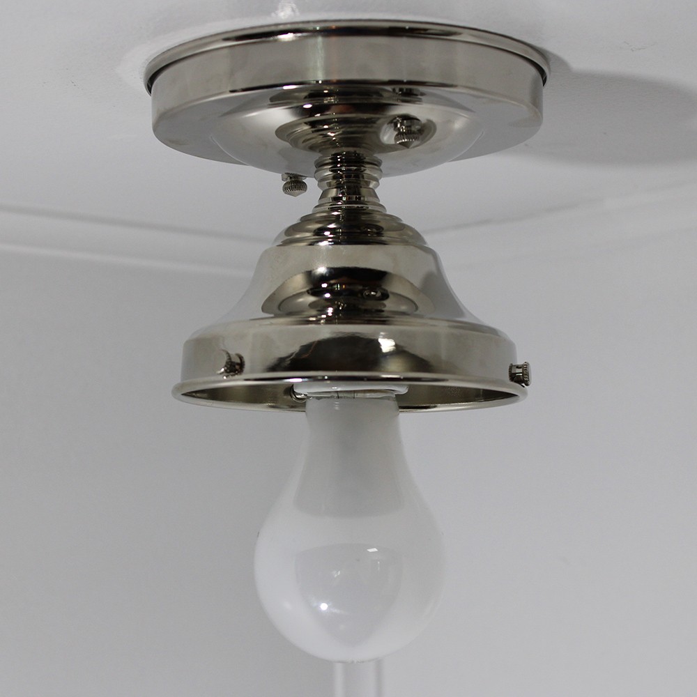 4in. Fitter Unfinished Brass Semi-Flush Lighting Fixture - Polished Nickel Questions & Answers