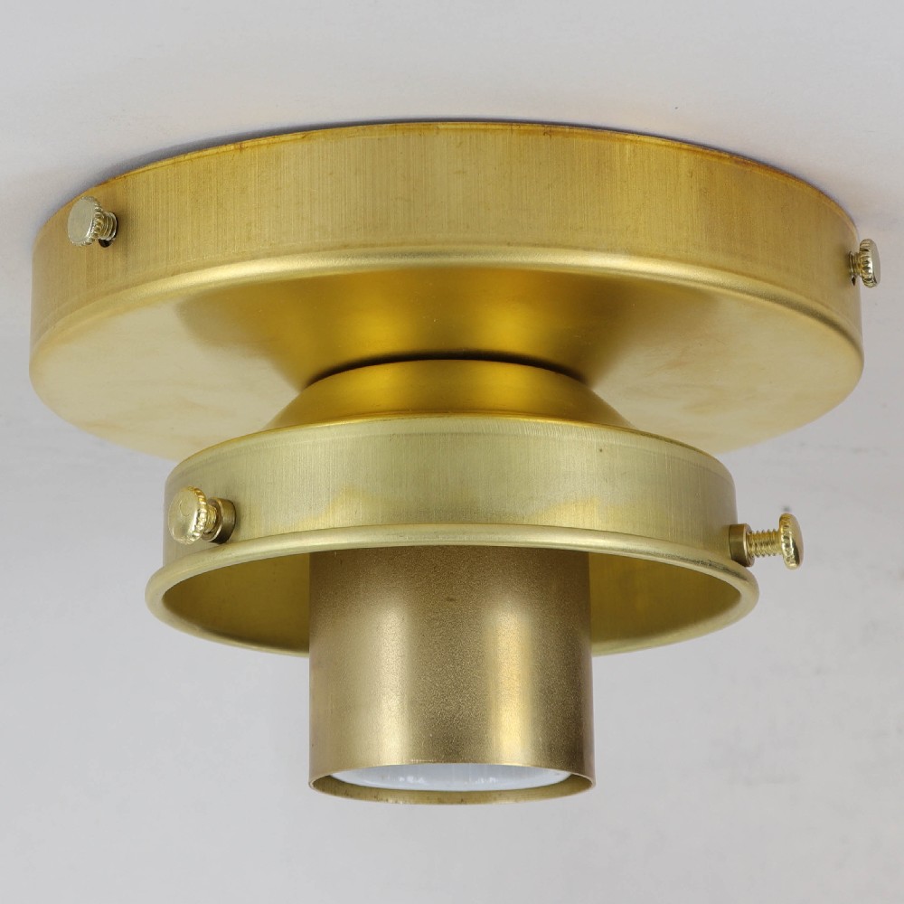 3-1/4 Fitter Flush Mount Fixture - Unfinished Brass Questions & Answers