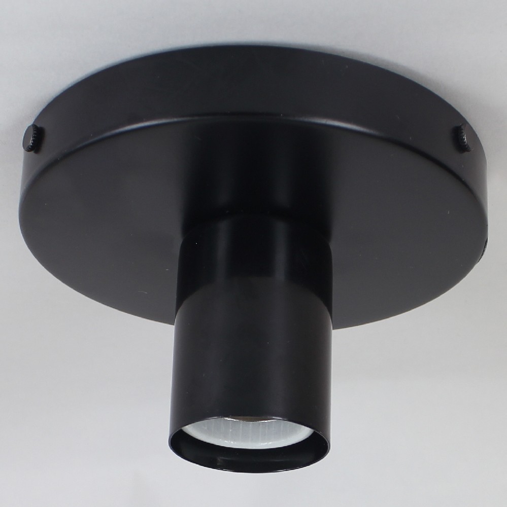 1 Light Flush Surface Mount Fixture - Black Finish Questions & Answers