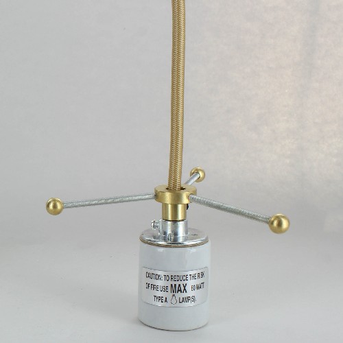 Spider Fixture with 2FT 18/3 SVT Gold Lamp Wire - Brass Plated Questions & Answers