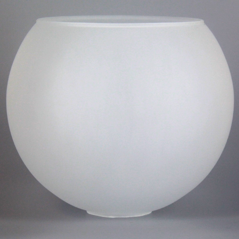 7-7/8in Diameter Frosted White Glass Open Ball with 5in Opening. and 1-5/8in. Hole Questions & Answers