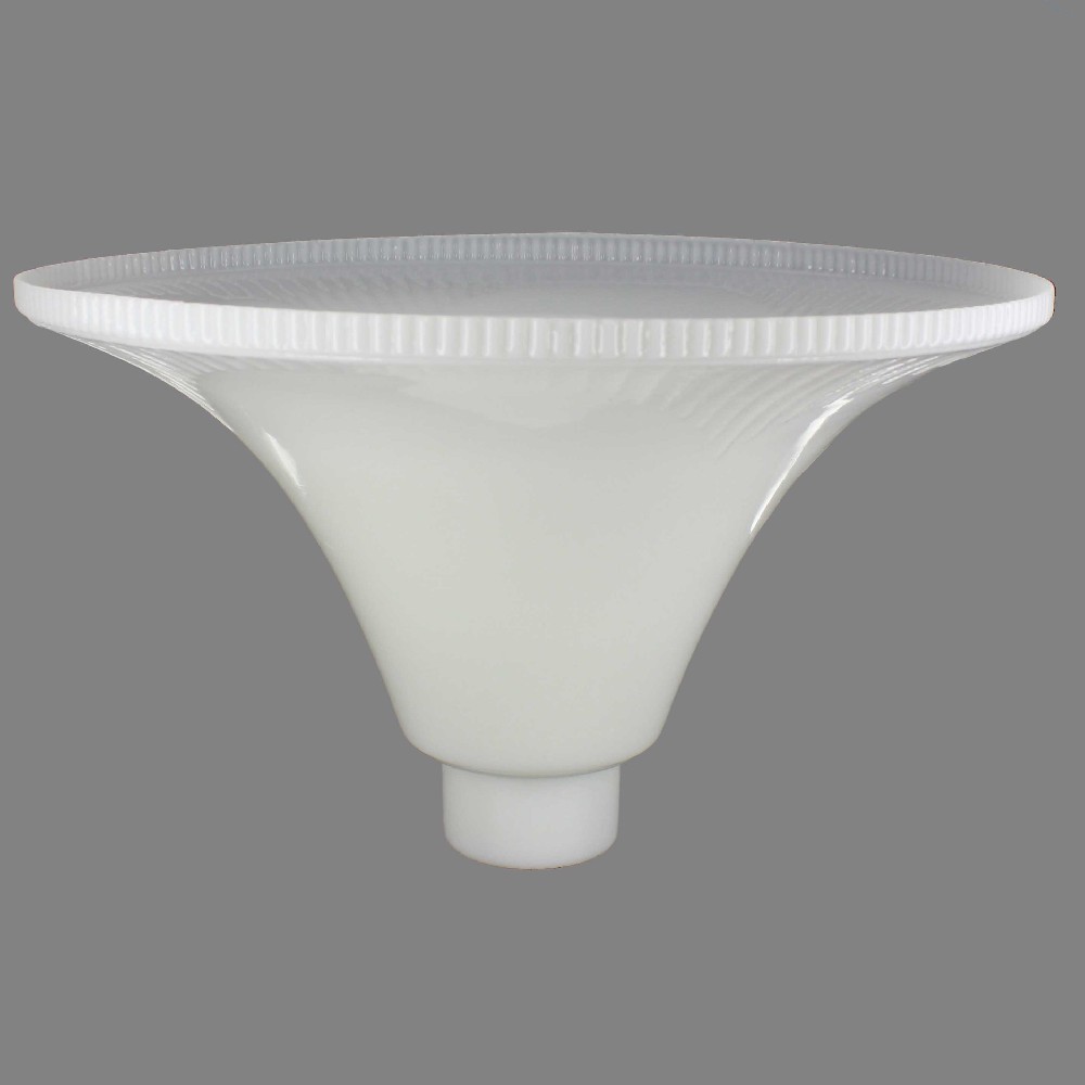 14in. Opal White Torchiere Shade with 2-5/8in. Neck Questions & Answers