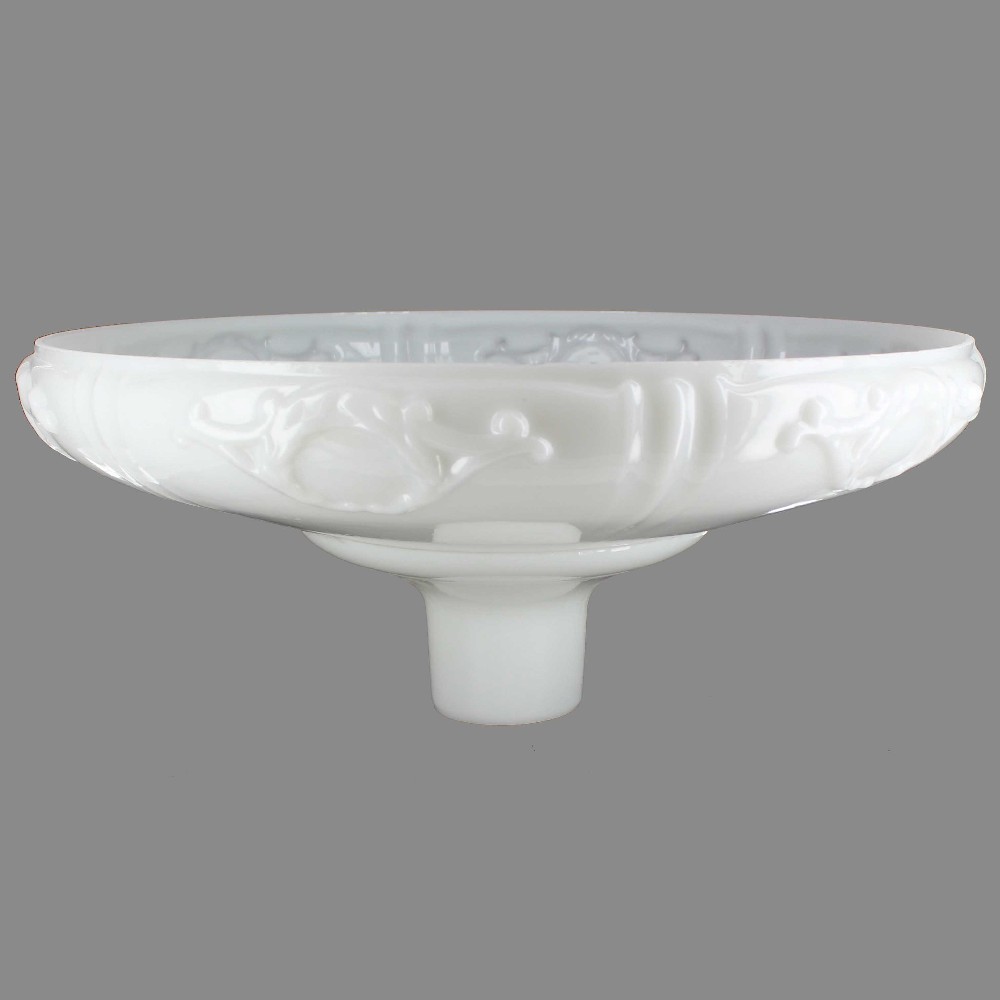 16-1/4in. Opal White French Design Torchiere Shade with 2-3/4in. Neck Questions & Answers