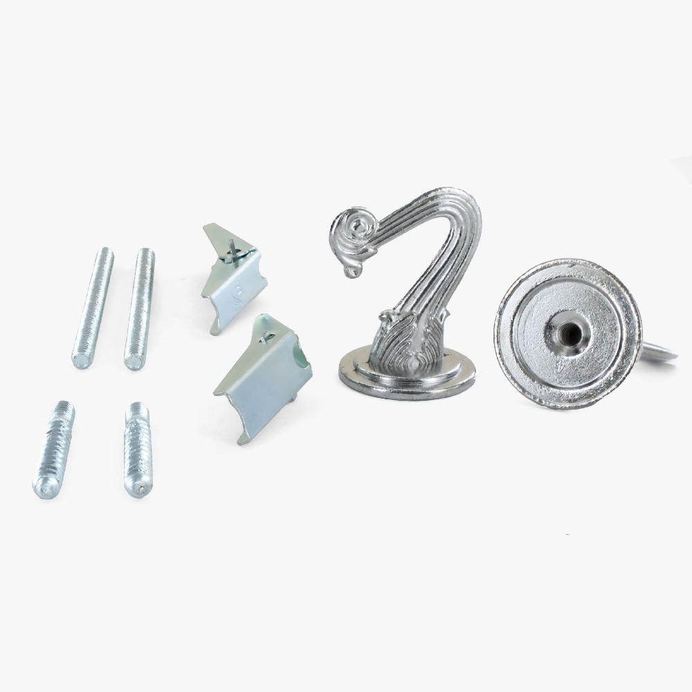 Two Sets - Light Duty Swag Hook Kit with Studs, Hanger Bolt, and Wing Nut - Chrome Plated Finish Questions & Answers