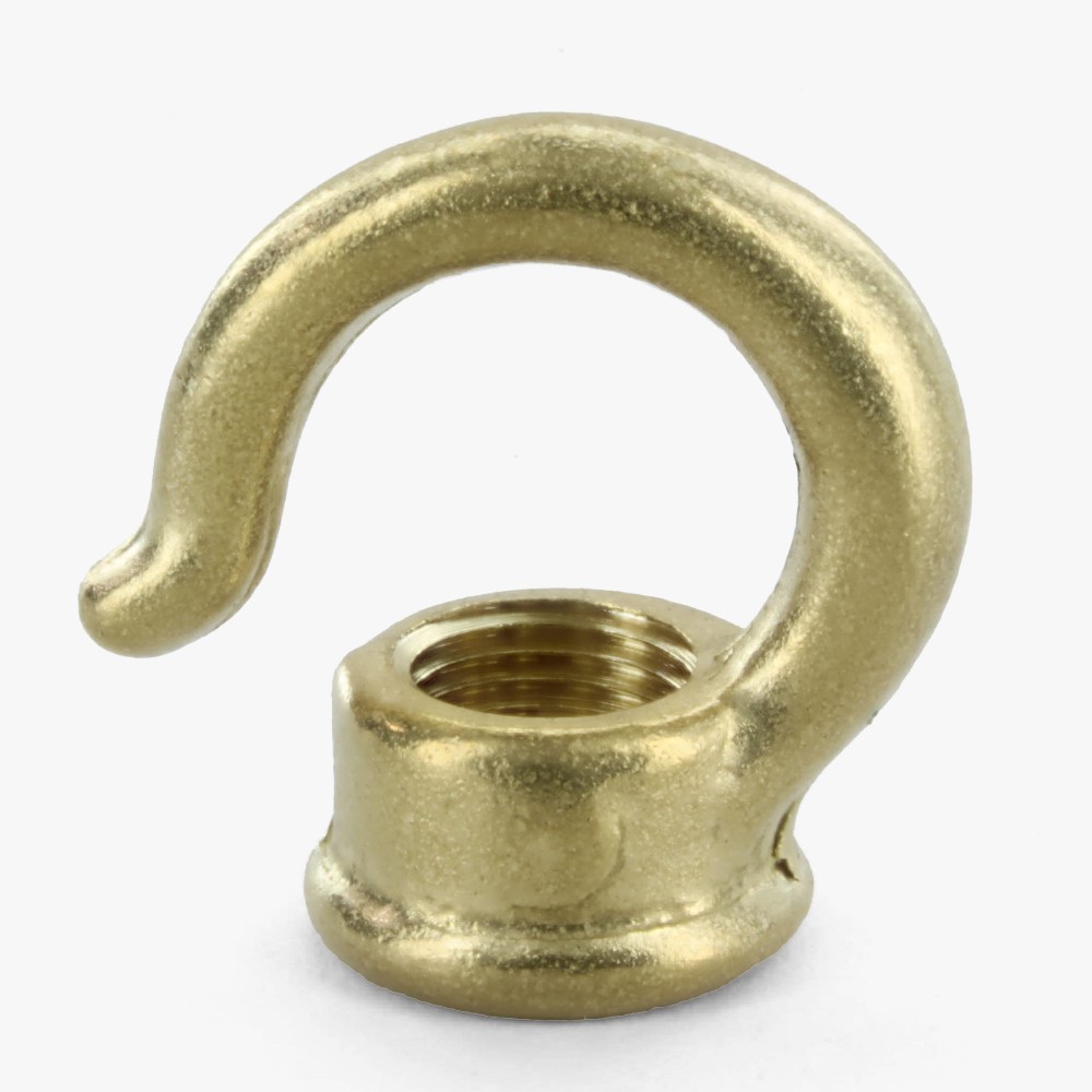 1/8ips. Female Threaded - Rounded Hook with Wire Way - Unfinished Brass Questions & Answers