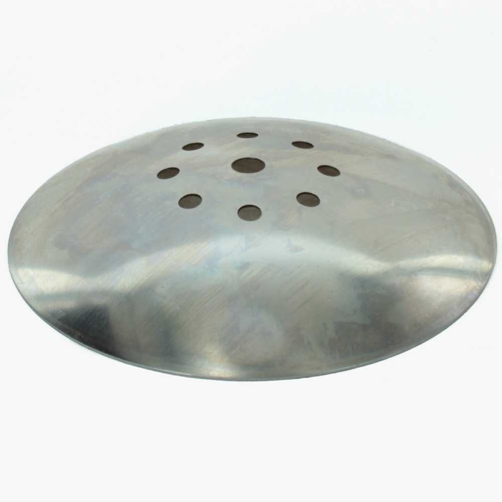 6in Diameter Vented Neckless Holder Cover - Unfinished Steel Questions & Answers