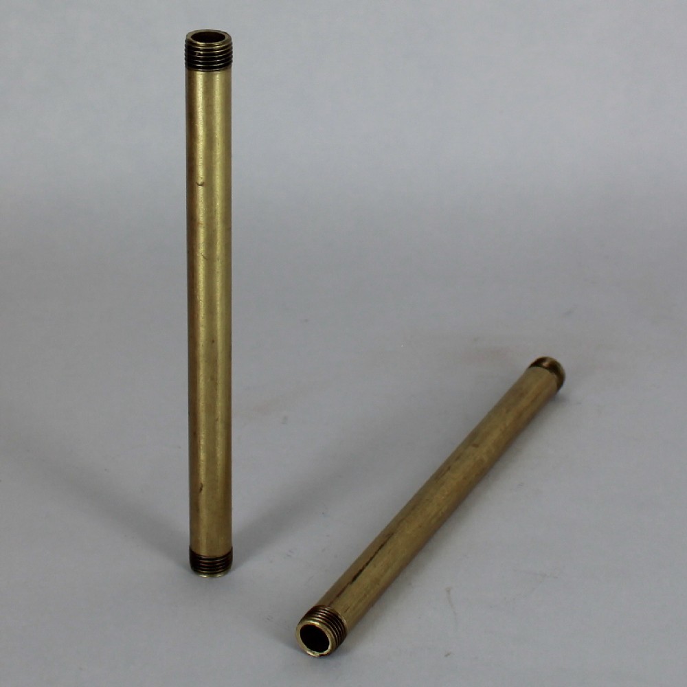 1-1/2in Long - 1/8ips (3/8in O.D) Round Hollow Pipe with 3/16in long thread on both ends - Unfinished Brass Questions & Answers