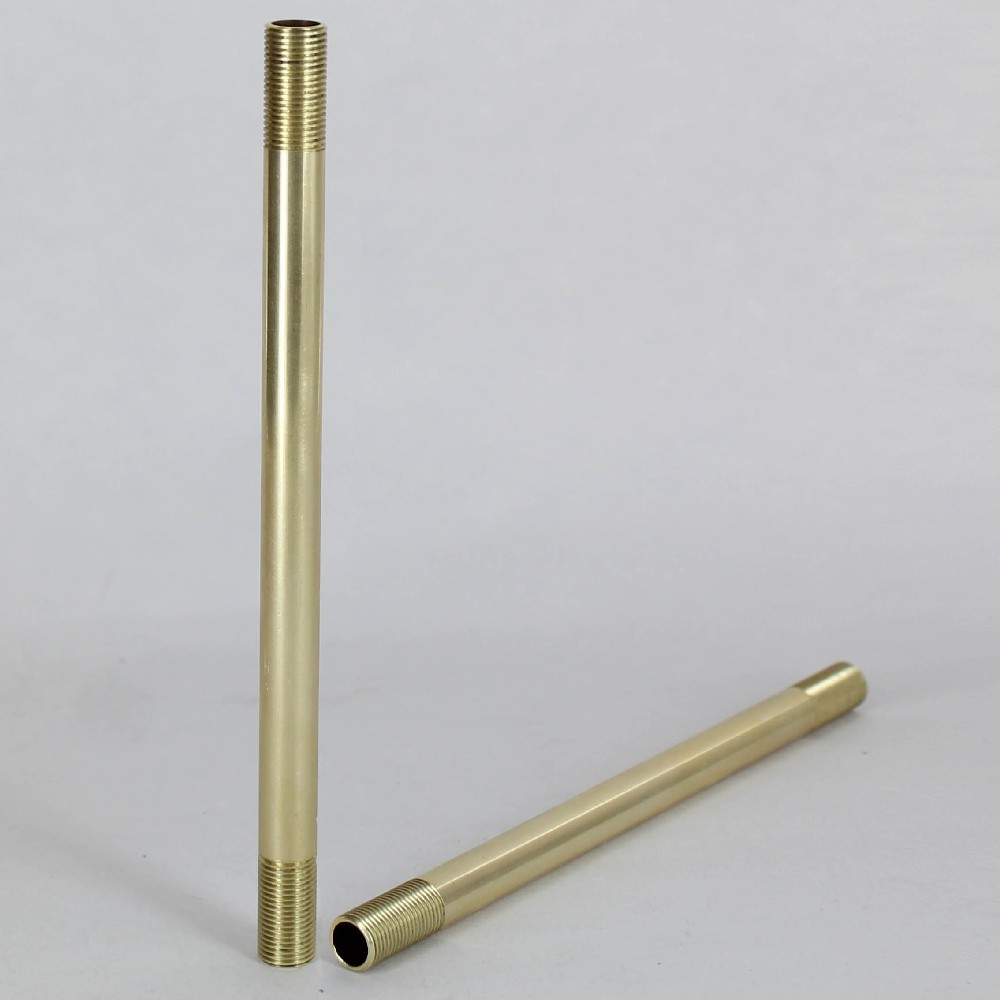 22in Long - 1/8ips (3/8in O.D) Threaded Pipe Stem with 3/4in long thread on both ends - Unfinished Brass Questions & Answers