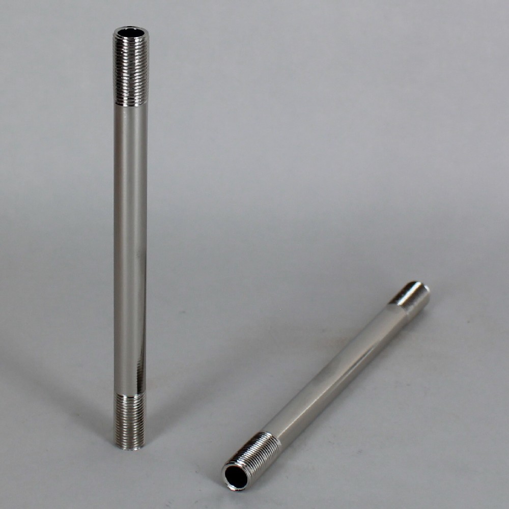 22in Long - 1/8ips (3/8in O.D) Threaded Pipe Stem with 3/4in long thread on both ends - Polished Nickel Questions & Answers