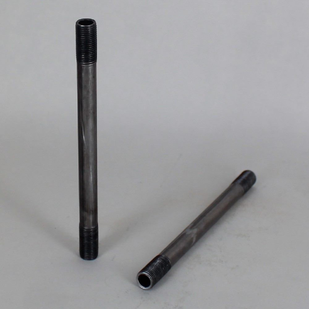 2in Long - 1/8ips (3/8in O.D) Threaded Pipe Stem with 3/4in long thread on both ends - Unfinished Steel Questions & Answers