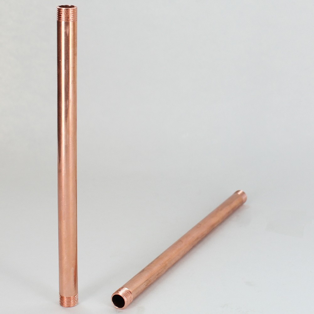 45in Long - 1/8ips (3/8in O.D) Threaded Pipe Stem with 1/4in long thread on both ends - Unfinished Copper Questions & Answers