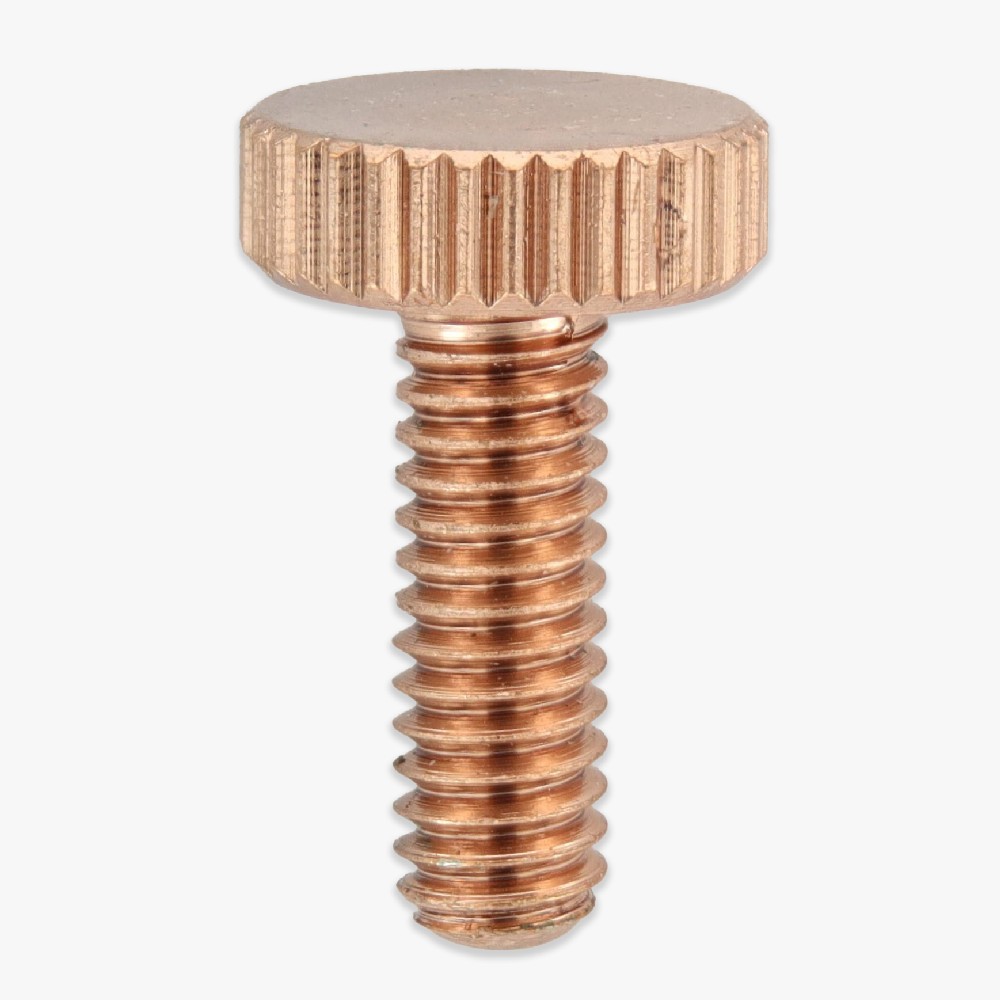 1/2in Long - 8/32 Thread - Brass Knurled Thumb Screw - Polished Copper Finish Questions & Answers