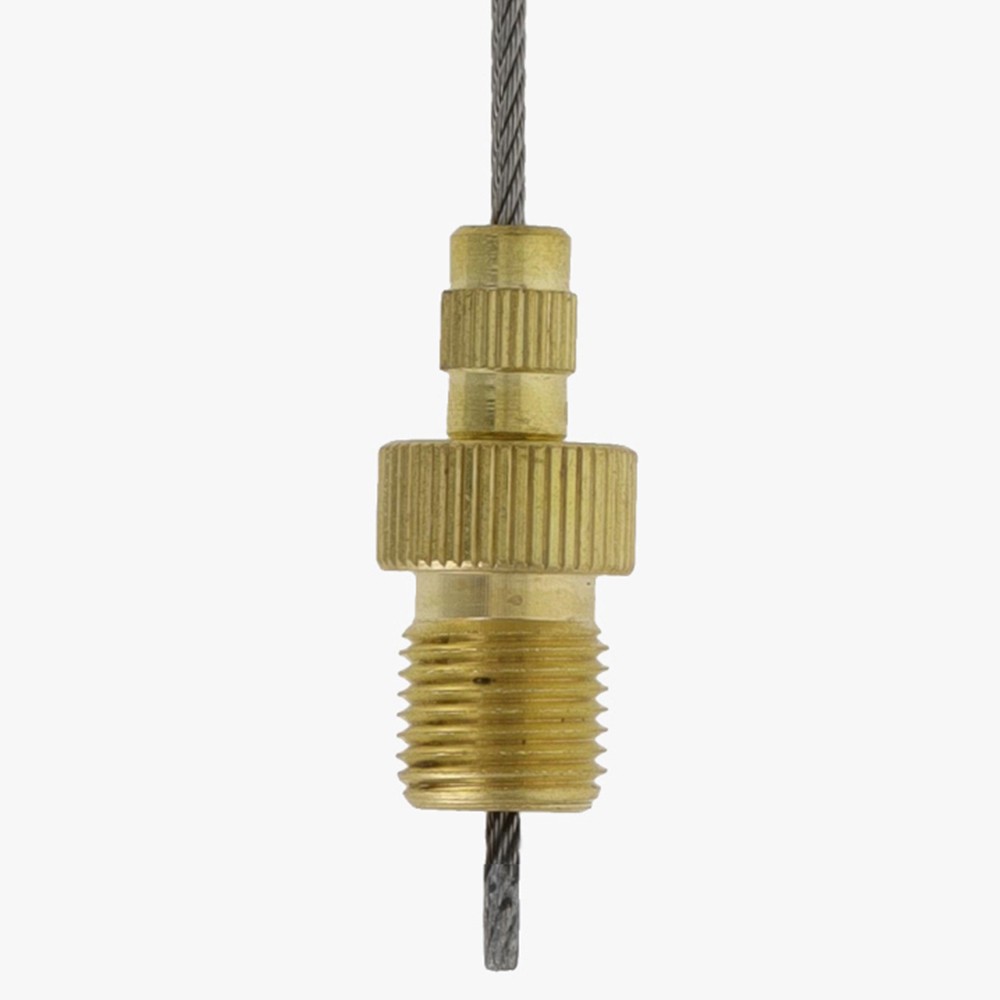 1/8ips Male Thread - Brass Suspension Gripper with and Cable Locking Nut - Unfinished Brass Questions & Answers