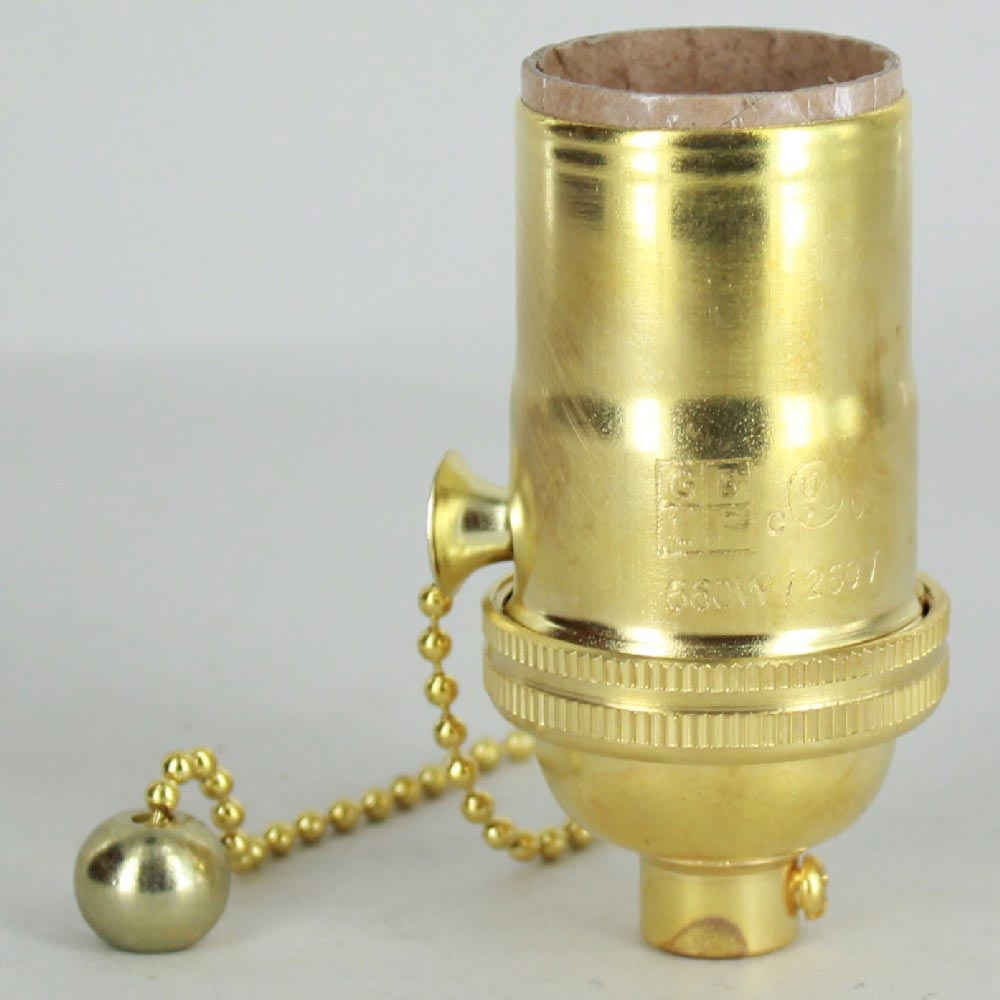 E-26 1-Way Pull Chain Switch Lamp Socket - Unfinished Brass Questions & Answers