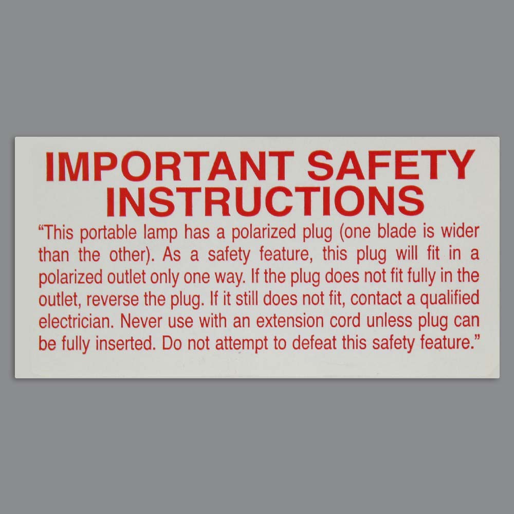 Polarized Plug Safety Label Questions & Answers