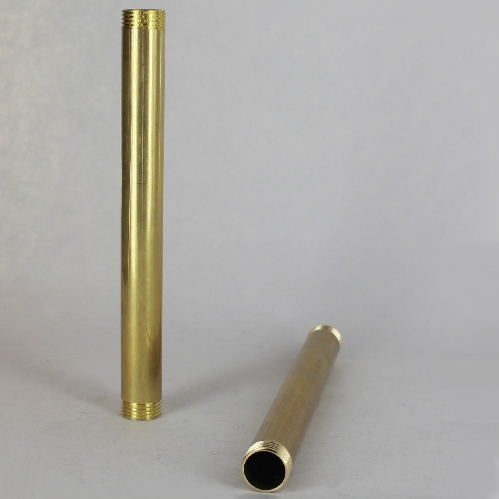 8in Long - 3/8ips (5/8in O.D) Threaded Pipe Stem with 1/4in long thread on both ends - Unfinished Brass Questions & Answers