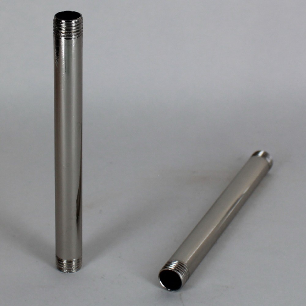 12in Long - 1/4ips (1/2in O.D) Threaded Pipe with 3/16in long thread on both ends - Polished Nickel Questions & Answers