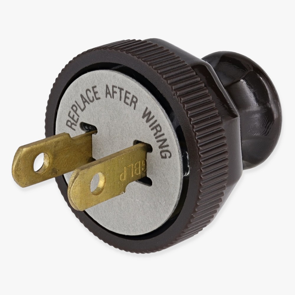 Antique Reproduction Non-Polarized Lamp Plug with Screw Terminal Connection - Brown Questions & Answers