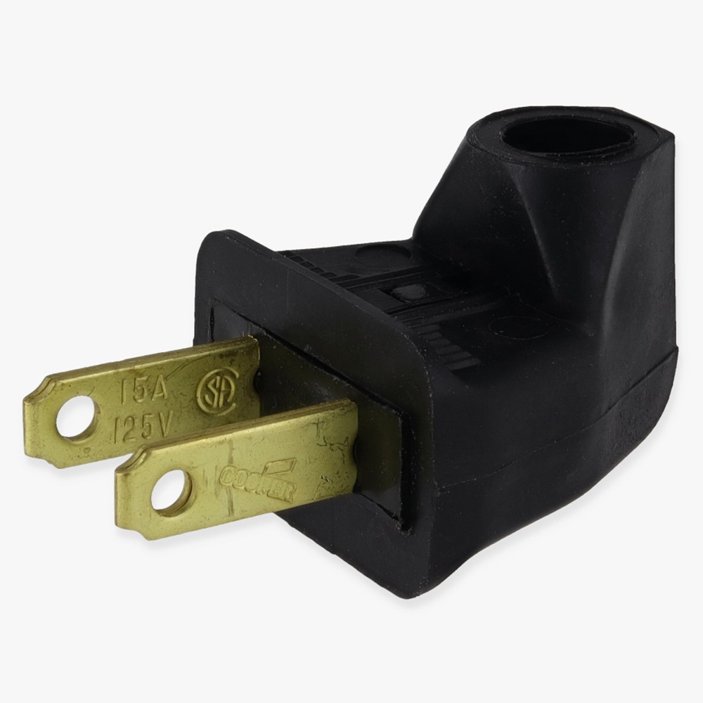 Non-Polarized 2 Wire Flat Angle Side Outlet Lamp Plug with Screw Terminals - Black Questions & Answers