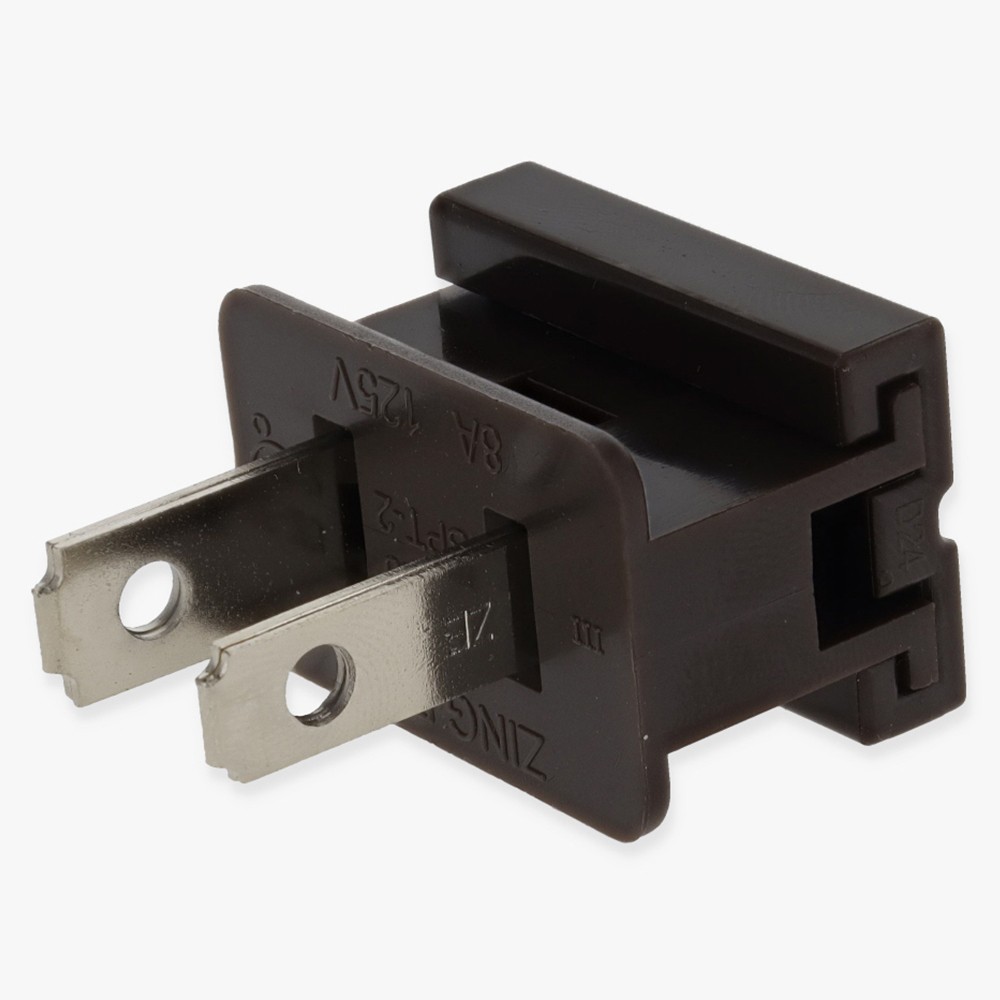 Polarized, Non-grounding, Male Gilbert / Slide Together Plug For Use With 18/2 SPT-2 Wire - Brown Questions & Answers