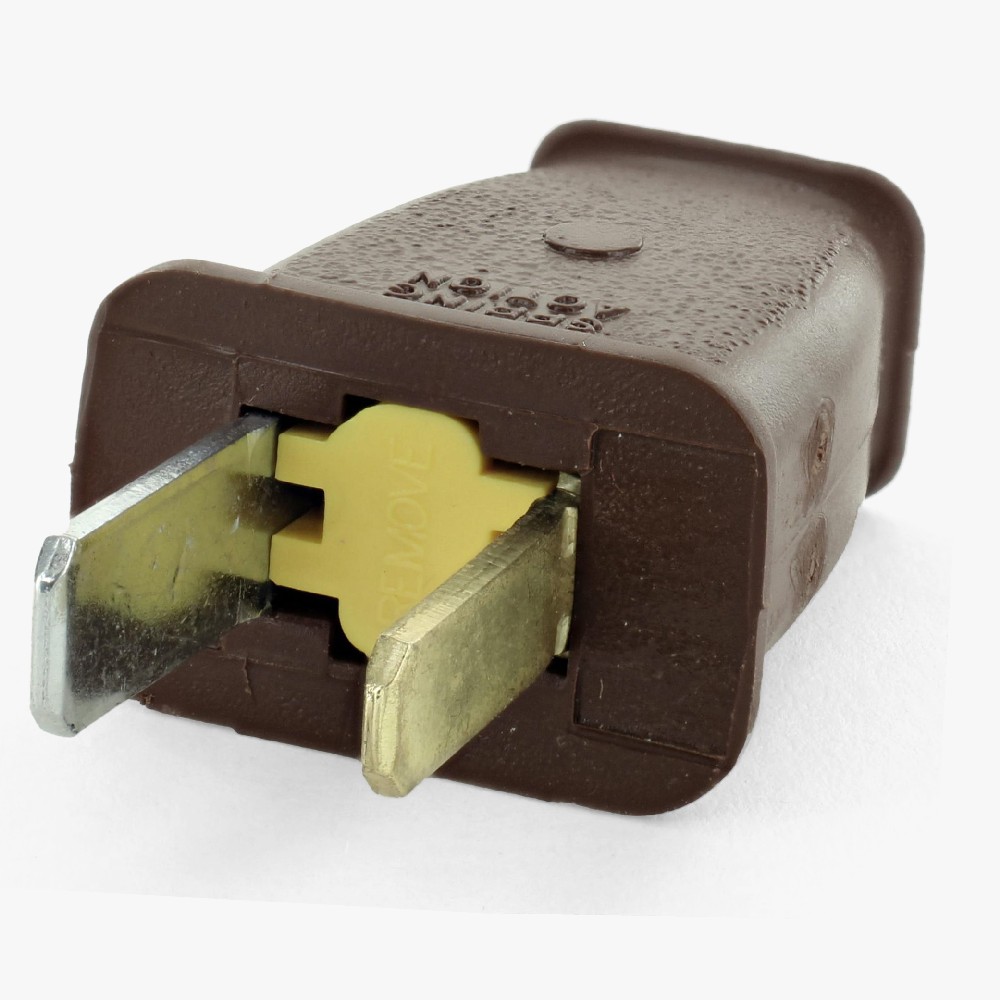 Brown - Polarized Thermoplastic Non-Grounding Spring Action Plug with Screw Terminal Connections Questions & Answers