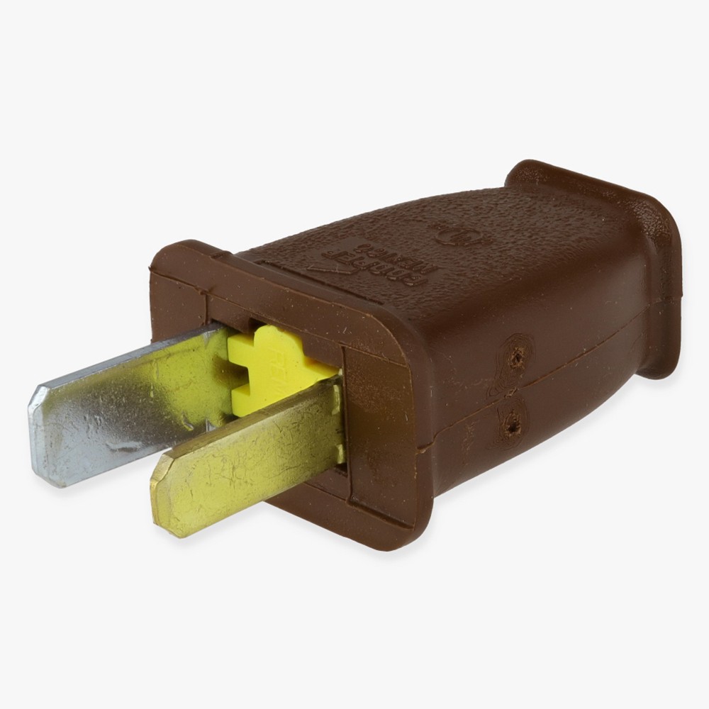 Polarized Thermoplastic Non-Grounding Spring Action Plug with Screw Terminal Connections - Brown Questions & Answers