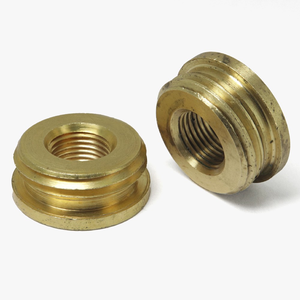 1/8ips. Female X 1/2ips. Male Thread Reducer with Shoulder - Unfinished Brass Questions & Answers